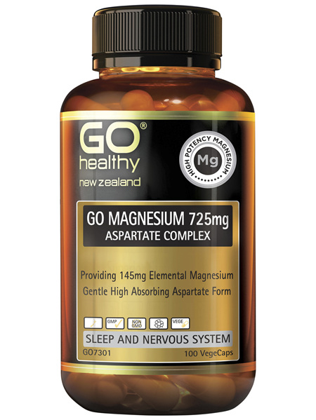 GO Magnesium 725mg Aspartate Complex 100 Vcaps