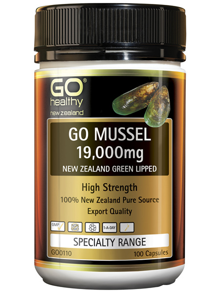 GO Mussel 19,000mg New Zealand Green Lipped 100 Caps