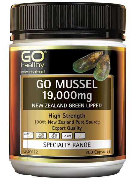 GO Mussel 19,000mg New Zealand Green Lipped 300 Caps