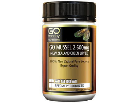 GO Mussel 2,600mg New Zealand Green Lipped 180 Vcaps