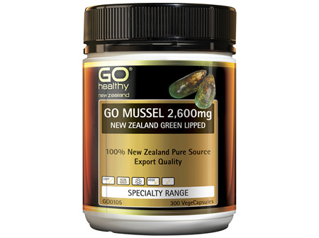 GO Mussel 2,600mg New Zealand Green Lipped 300 VCaps