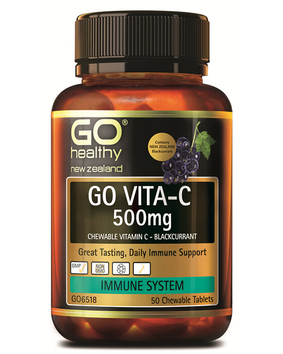 GO Vita-C 500mg B/Currant 50 Chew
