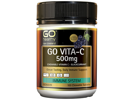 GO Vita-C 500mg Black Currant 100 Chews