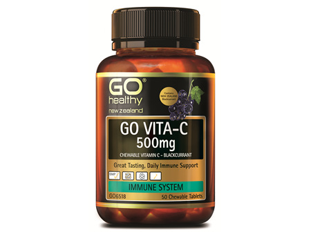GO VITA-C 500mg - Chewable Vitamin C - Blackcurrant (50 C-tabs)
