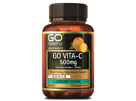 GO VITA-C 500mg - Chewable Vitamin C - Orange (50 C-tabs)