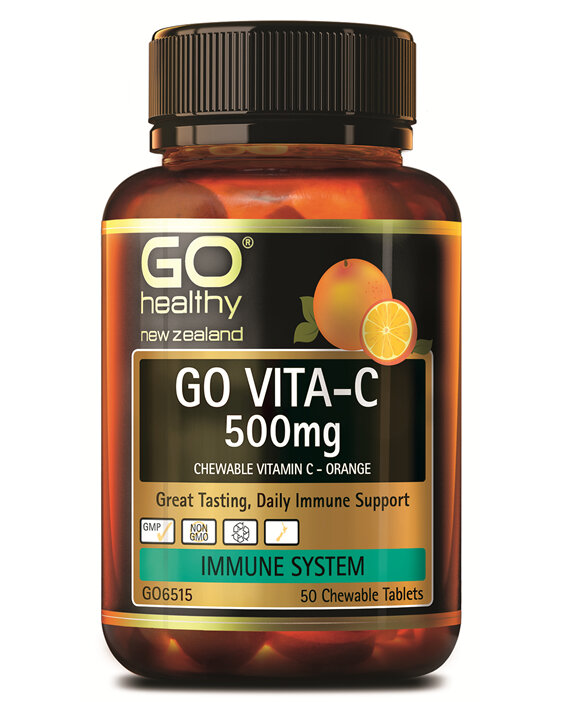 GO VITA-C 500mg - Chewable Vitamin C - Orange (50 C-tabs)