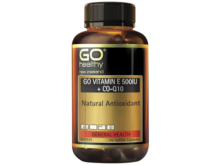 GO Vitamin E 500IU + Co-Q10 130 Caps