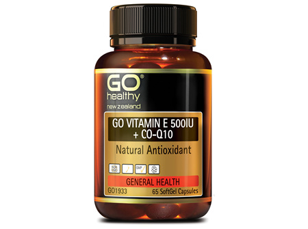 GO Vitamin E 500IU + Co-Q10 65 Caps