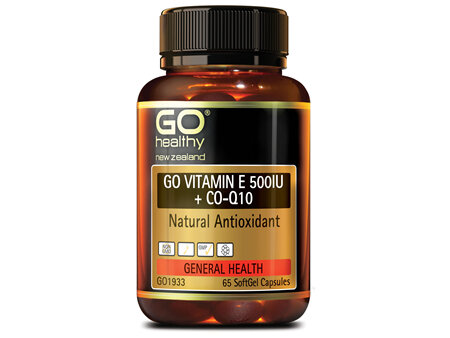 GO Vitamin E 500IU + Co-Q10 65 Caps
