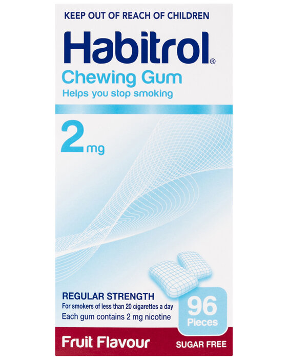 Habitrol Chewing Gum 2mg Regular Strength Fruit 96 Pack