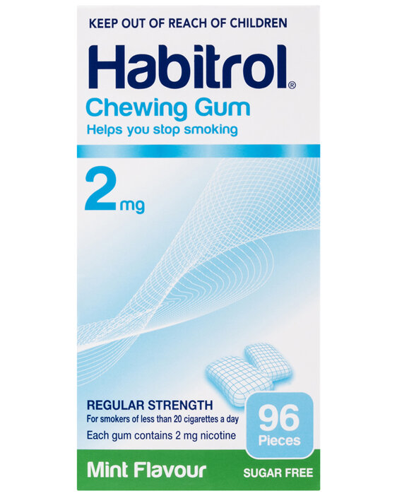 Habitrol Chewing Gum 2mg Regular Strength Mint 96 Pack