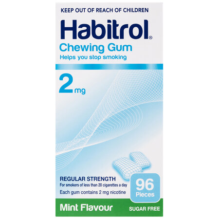 Habitrol Chewing Gum 2mg Regular Strength Mint 96 Pack