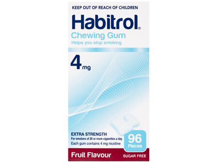 Habitrol Chewing Gum 4mg Extra Strength Fruit 96 Pack