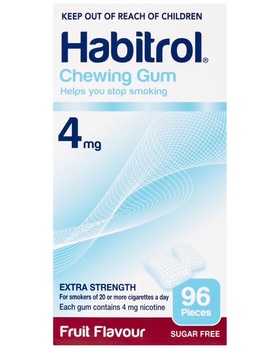 Habitrol Chewing Gum 4mg Extra Strength Fruit 96 Pack
