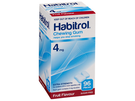 Habitrol Coated Gum Fruit 4mg 96's