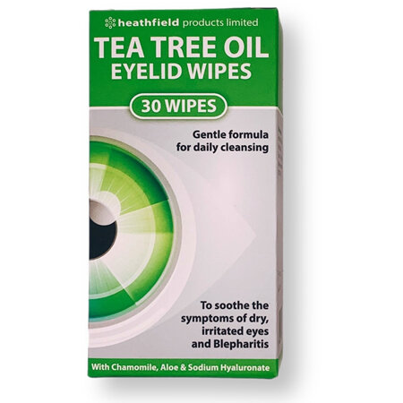 Heathfield TTO Eyelid Wipes 30ea