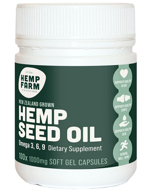 Hemp Farm Hemp Seed Oil 1000mg Softgel Capsules 100, Smith's Pharmacy, nz