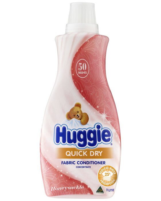 Huggie Quick Dry Fabric Conditioner Honeysuckle 1L