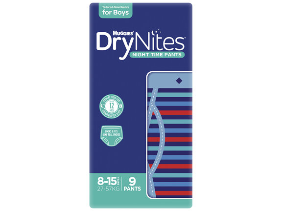 Huggies DryNites Night Time Pants for Boys 8-15 Years (27-57kg) 9 Pack