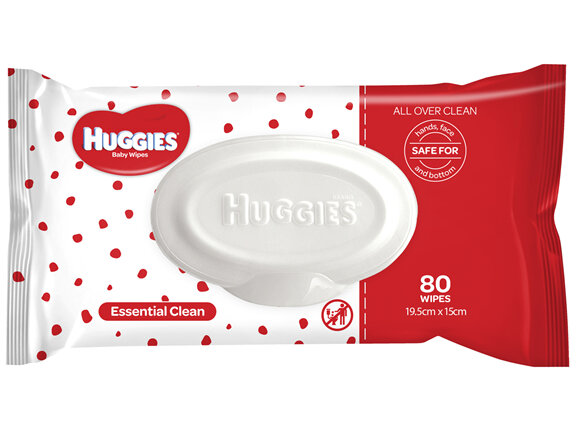 Huggies Essential Clean Baby Wipes 80 Pack