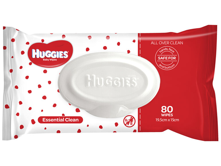 Huggies Essential Clean Baby Wipes 80 Pack