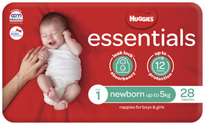 Huggies Essentials Nappies Size 1 (up to 5kg) 28 Pack