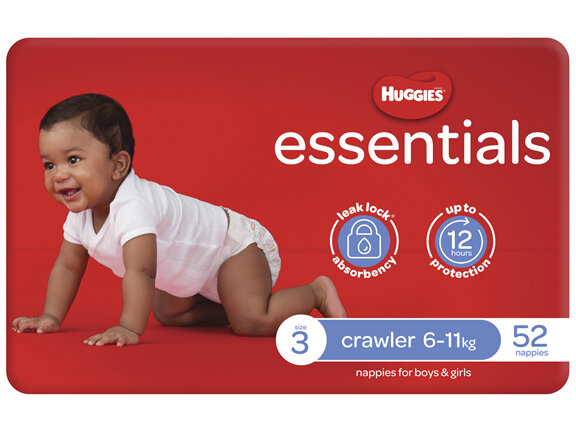 Huggies Essentials Nappies Size 3 (6-11kg) 52 Pack