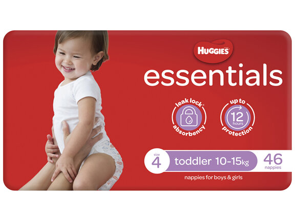 Huggies Essentials Nappies Size 4 (10 - 15kg) 46 Pack