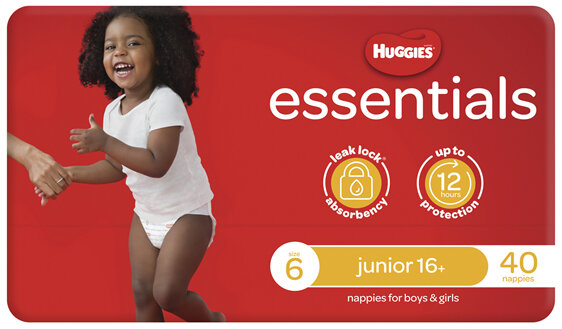 Huggies Essentials Nappies Size 6 (16+kg) 40 Pack