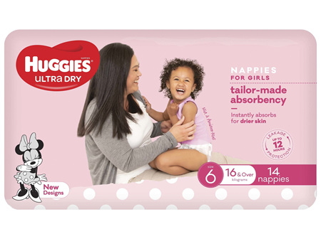 Huggies Ultra Dry Nappies Girl Size 6 (16kg+) 14 Pack