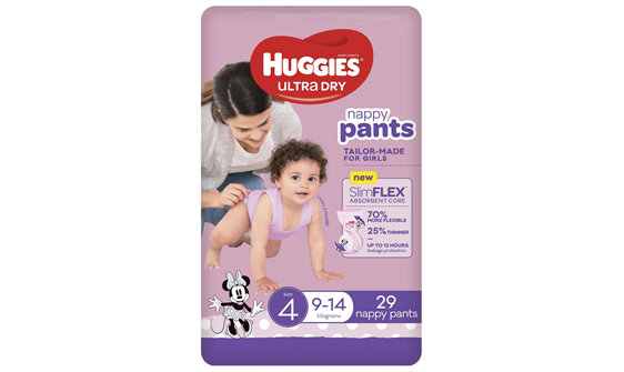 Huggies Ultra Dry Nappy Pants Girls Size 4 (9-14kg) 29 Pack
