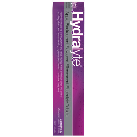 Hydralyte Effervescent Electrolyte Tablets Apple Blackcurrant Flavoured 20 Tablets