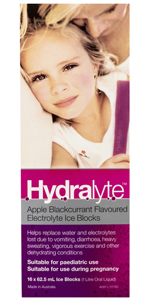 Hydralyte Electrolyte Ice Blocks Apple Blackcurrant 16 Pack