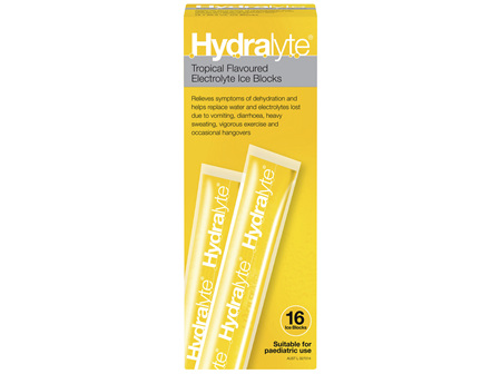 Hydralyte Electrolyte Ice Blocks Tropical 16 Pack