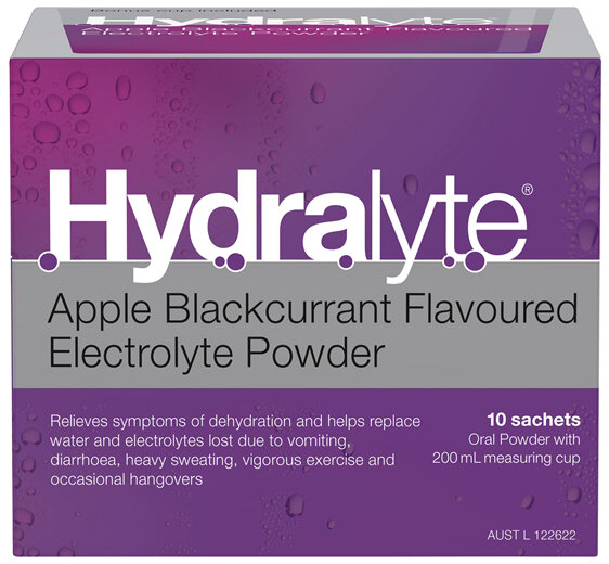 Hydralyte Electrolyte Powder Apple Blackcurrant Flavoured 10 Pack