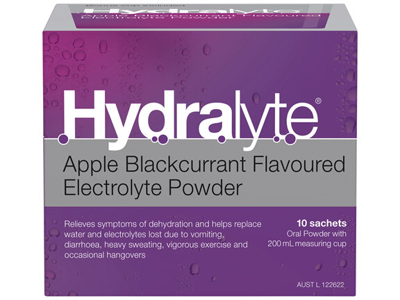 Hydralyte Electrolyte Powder Apple Blackcurrant Flavoured 10 Pack