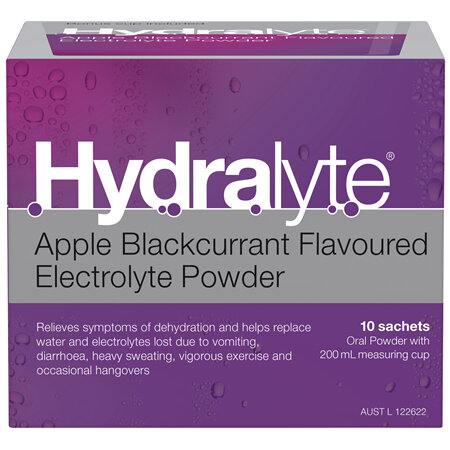 Hydralyte Electrolyte Powder Apple Blackcurrant Flavoured 10 Pack