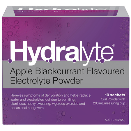 Hydralyte Electrolyte Powder Apple Blackcurrant Flavoured 10 Pack