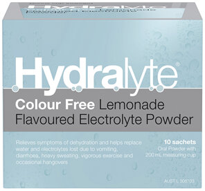 Hydralyte Electrolyte Powder Colourfree Lemonade 10 Pack