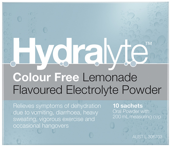 Hydralyte Electrolyte Powder Colourfree Lemonade 10 Pack
