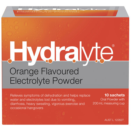 Hydralyte Electrolyte Powder Orange Flavoured 10 Pack