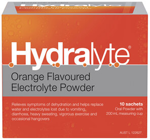 Hydralyte Electrolyte Powder Orange Flavoured 10 Pack