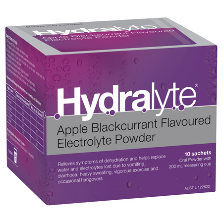 Hydralyte Powder Apple & Blackcurrant 10 Sachets