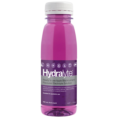 Hydralyte Ready to use Electrolyte Solution Apple Blackcurrant 250mL