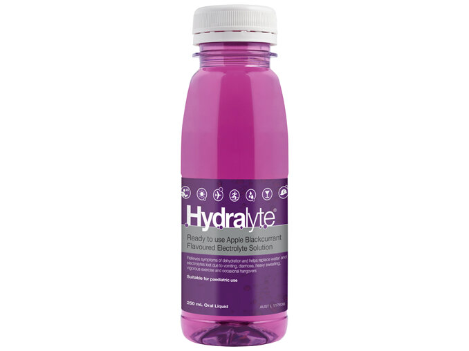Hydralyte Ready to use Electrolyte Solution Apple Blackcurrant Flavoured 250mL