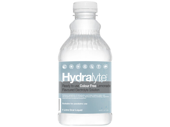 Hydralyte Ready to use Electrolyte Solution Colour Free Lemonade Flavoured 1L