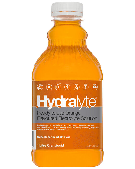 Hydralyte Ready to use Electrolyte Solution Orange Flavoured 1L