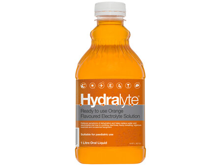 Hydralyte Ready to use Electrolyte Solution Orange Flavoured 1L