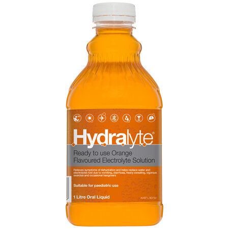 Hydralyte Ready to use Electrolyte Solution Orange Flavoured 1L