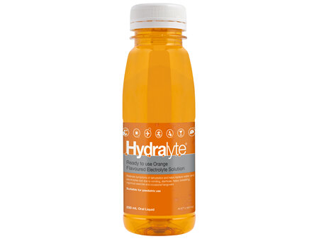 Hydralyte Ready to use Electrolyte Solution Orange Flavoured 250mL